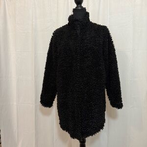 Banana Republic Black Teddy Jacket Plush Relaxed Fit